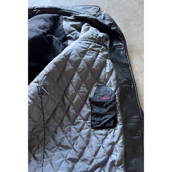 Vintage US Polo Assn Black Genuine Leather Jacket Men’s Sz XL Button Bomber - Picture 10 of 16